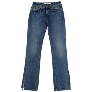 GRLFRND The Hailey Low Rise Slim Boot Jeans w Slit East Village Medium Wash - 24